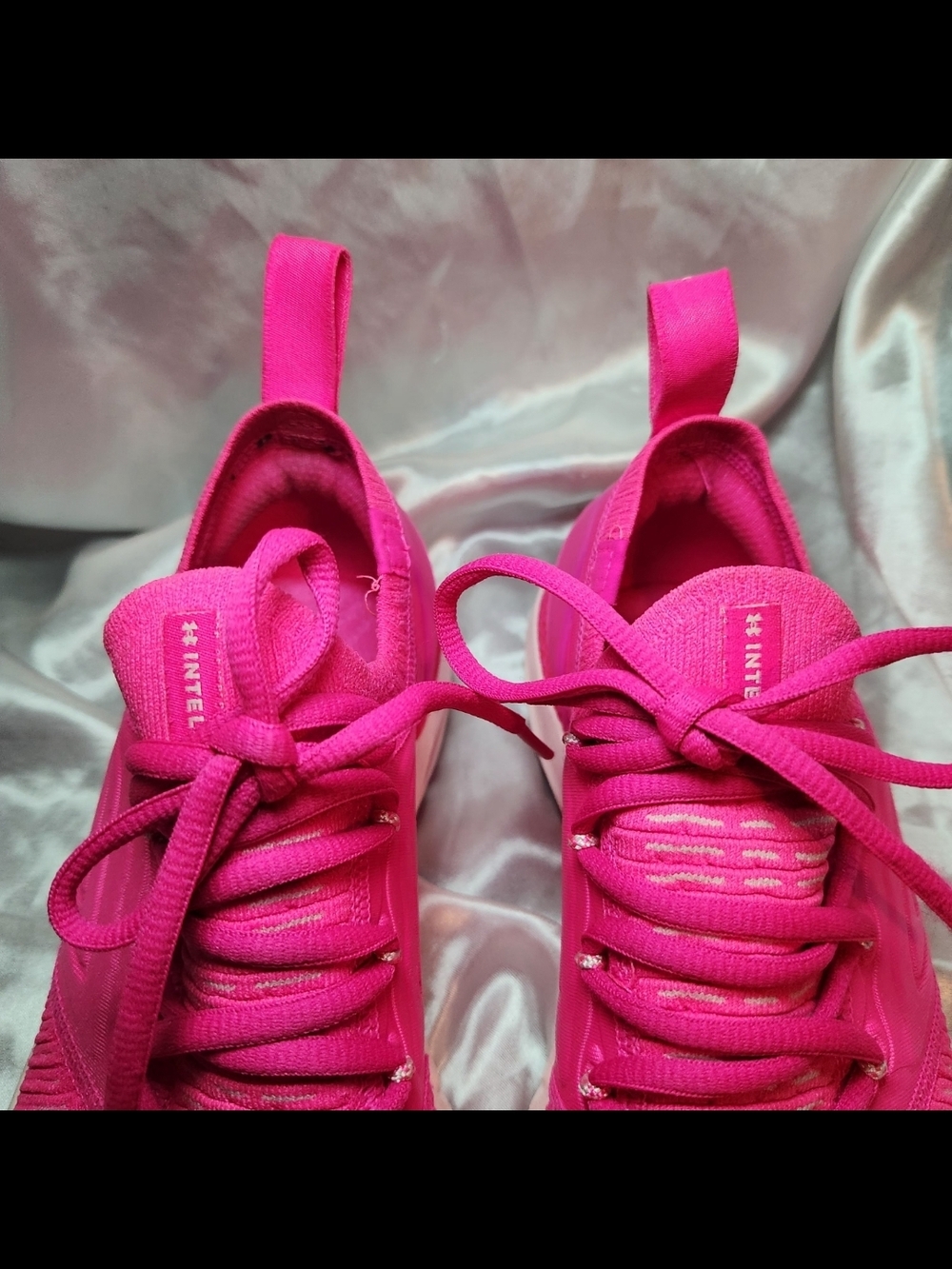 Women's Under Armour Hot Pink Lightweight Knit Athletic Sneakers | Sz 8.5 - Picture 6 of 8